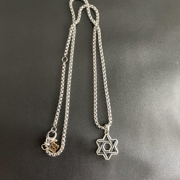 AMAZING CABLE STAR OF DAVID AMULET IN S 925 STERLING SILVER - Picture 6 of 9